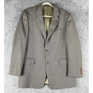 Daniel Cremieux Loro Piana Wool Blazer Sport Coat Mens 42R Brown Geometric USA